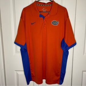 Nike Dri-Fit University Of Florida Gators Polo Size XXL Embroidered Orange Blue
